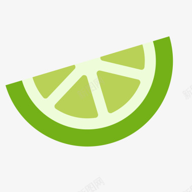 欧式纹理绿色圆弧柠檬元素矢量图图标图标