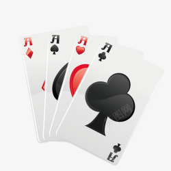 白色质感卡通扑克牌矢量图素材