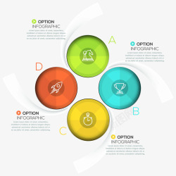 四色圆环商务信息元素素材