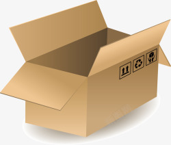 长方形箱子打开的快递运输纸箱矢量图高清图片