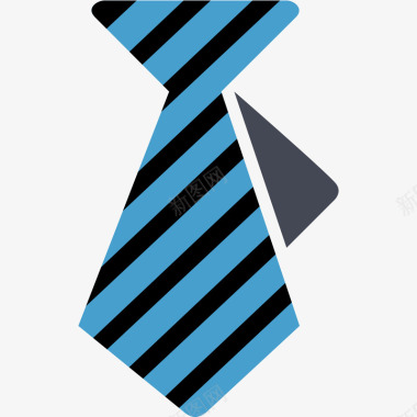 蓝色扁平化圆角领带元素矢量图图标图标