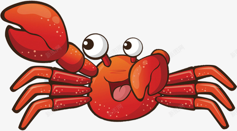开心的卡通螃蟹图png免抠素材_88icon https://88icon.com 大海 开心的 海鲜 眼睛 美味的 螃蟹 螃蟹钳