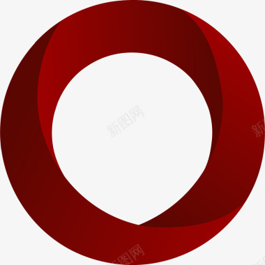 手绘红色圆环图标图标