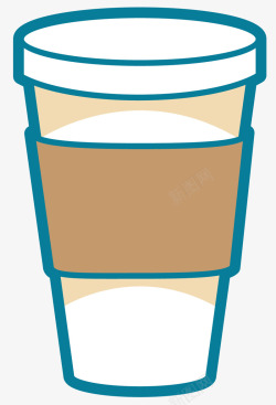 圆形纸质咖啡杯矢量图素材