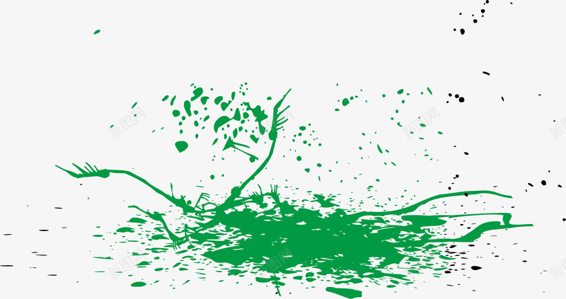 绿色泼墨矢量图eps免抠素材_88icon https://88icon.com 手绘 泼墨 绿色 矢量图