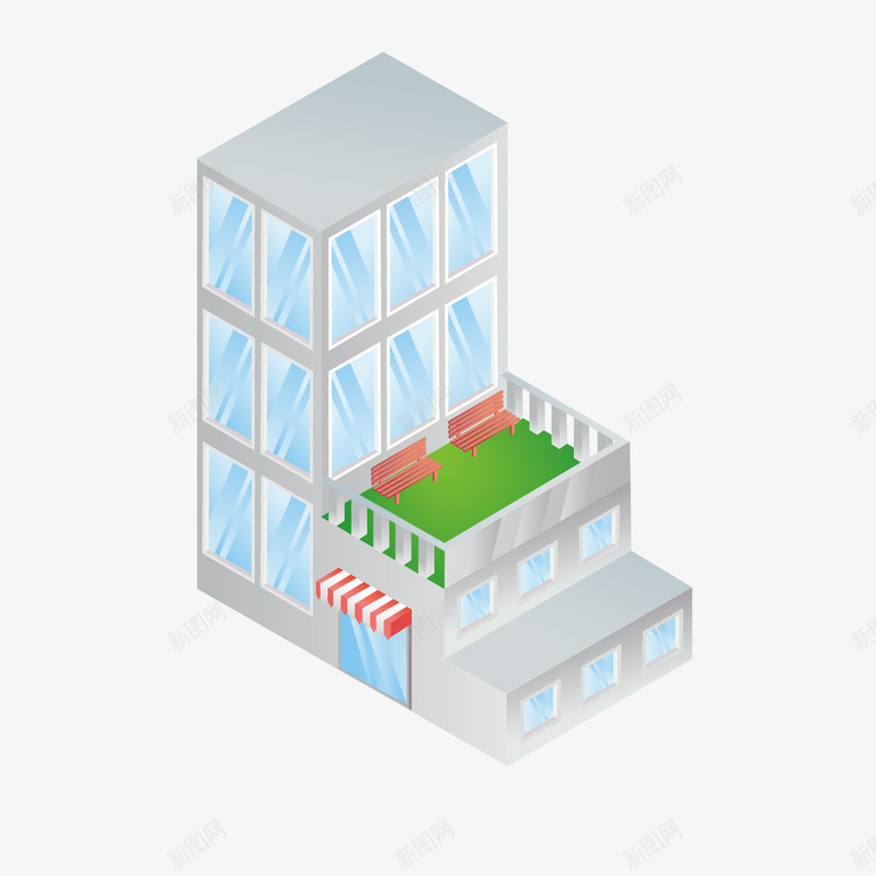 购物店矢量图ai免抠素材_88icon https://88icon.com 商务大厦 商店 条纹 椅子 矢量图