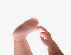 可爱婴儿摸着小脚丫特写装饰图案素材