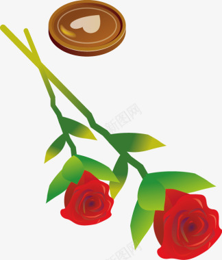 AI素材玫瑰礼物图标图标