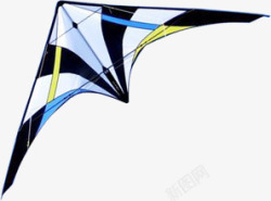 黑蓝色条纹风筝装饰素材