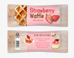 草莓饼干食物包装袋素材