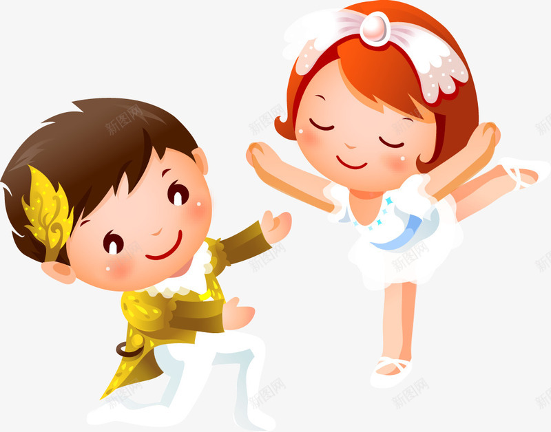跳舞的小孩矢量图ai免抠素材_88icon https://88icon.com 卡通 可爱 小孩 跳舞 矢量图