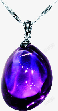 紫色晶莹水晶吊坠项链素材