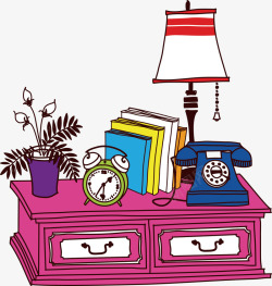 现代电话几卡通时尚生活书桌插画矢量图高清图片