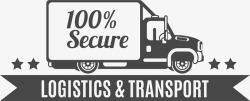 货运物流公司卡车标签矢量图素材