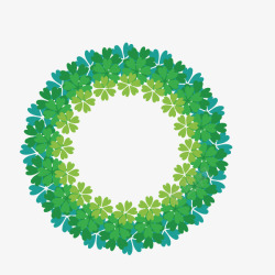 圆环树叶文案背景绿色渐素材