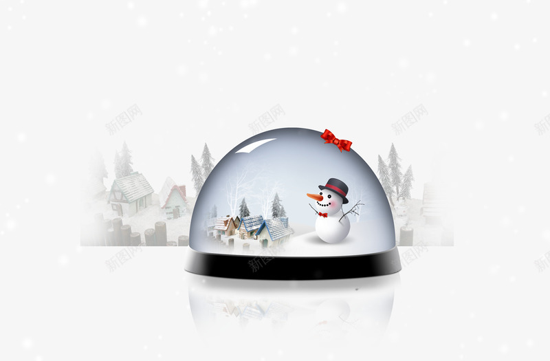 雪色朦胧水晶球png免抠素材_88icon https://88icon.com 冬雪 水晶球 球 球里的雪景 雪人