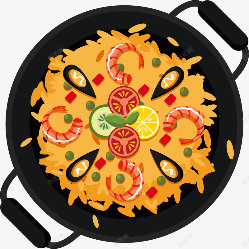虾肉米饭手绘简图png免抠素材_88icon https://88icon.com 大虾 平底锅 海鲜 米粒 米饭 美味的 美食 虾肉