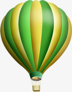 绿色黄色条纹热气球素材