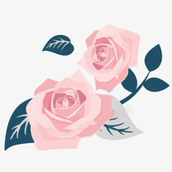 泼墨粉色玫瑰素材