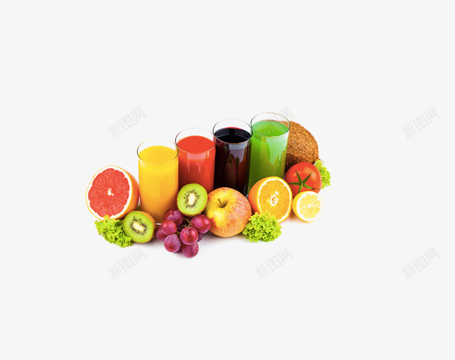 果蔬汁png免抠素材_88icon https://88icon.com 各种水果 果蔬汁 猕猴桃 苹果