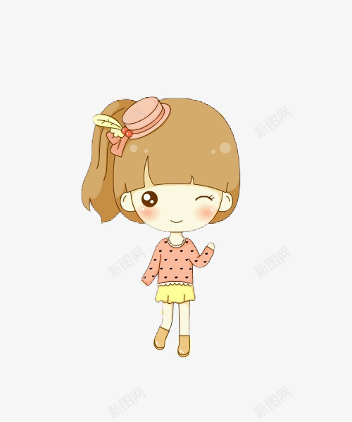 眨一只眼睛的可爱小女孩png免抠素材_88icon https://88icon.com 卡通 可爱 小女孩 眨眼睛