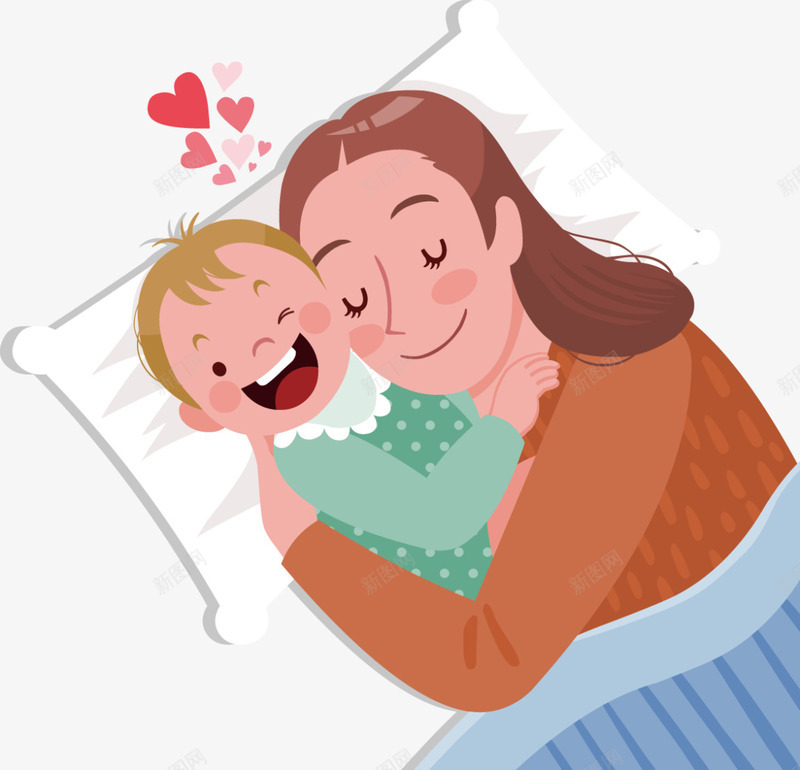 母亲节抱着婴儿的妈妈png免抠素材_88icon https://88icon.com 开心 开心的婴儿 抱着婴儿的妈妈 母亲节 母爱 红色爱心