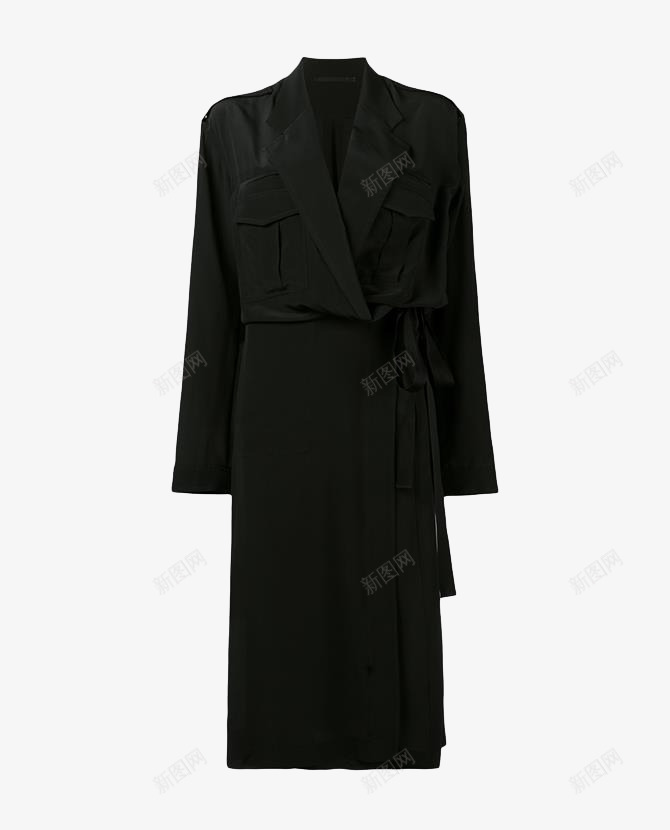 黑色大衣png免抠素材_88icon https://88icon.com 大衣 时尚 潮流 黑色