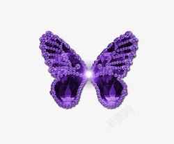紫色蝴蝶高贵典雅水晶配饰素材