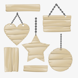 木质的各种形状的通知挂牌素材