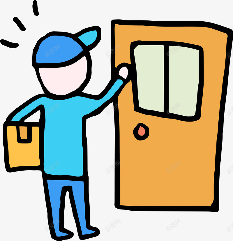 卡通送货上门快递员png免抠素材_88icon https://88icon.com 卡通 快递员 手绘 矢量图案 装饰 送货上门