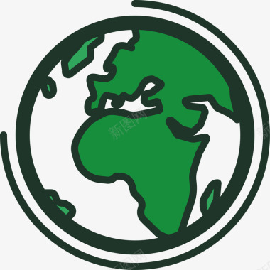 绿色PNG绿色扁平化地球元素矢量图图标图标