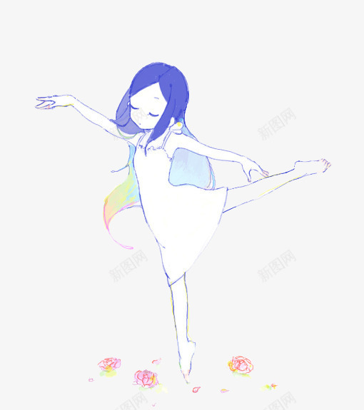跳舞的小女孩png免抠素材_88icon https://88icon.com 少女 手绘 插画 舞蹈