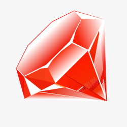 红色质感立体水晶钻石矢量图素材