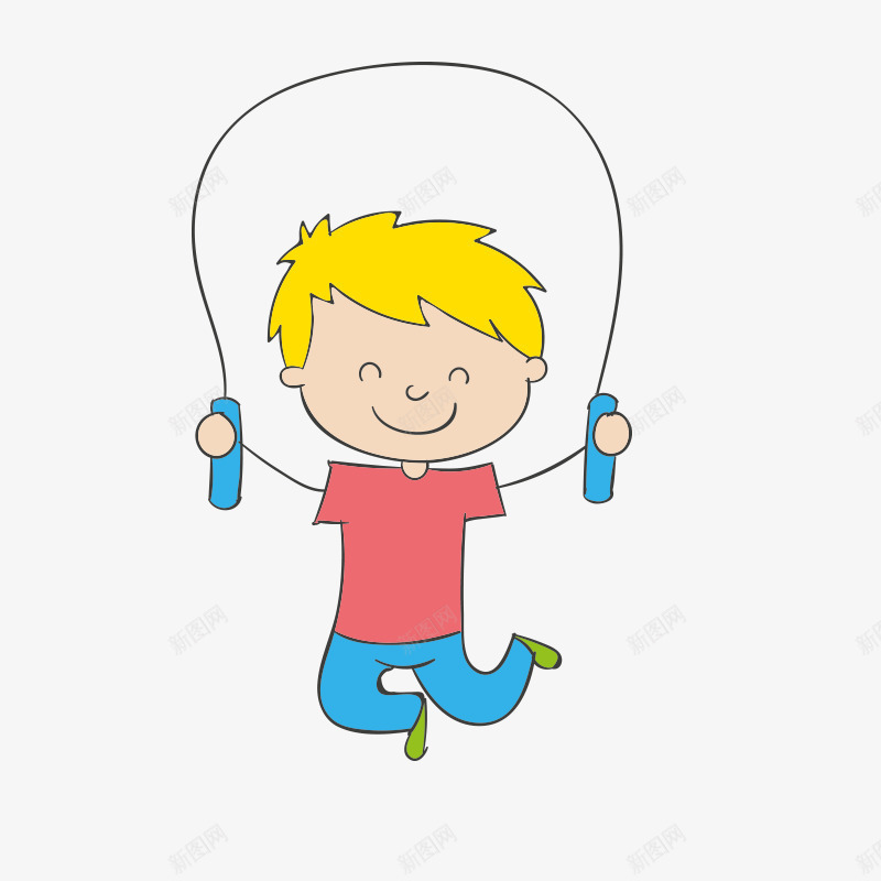 跳绳的小男孩png免抠素材_88icon https://88icon.com 卡通人物 卡通小孩 小男孩