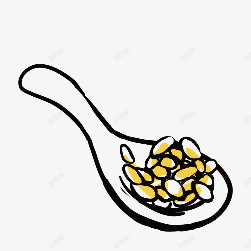 小勺和米饭手绘图png免抠素材_88icon https://88icon.com 勺子 大米 手绘图 米粒 米饭 美味的 美食 食物