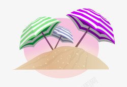 卡通沙滩遮阳伞素材