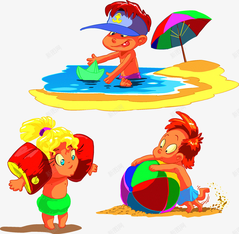 小孩沙滩玩耍png免抠素材_88icon https://88icon.com 夏天 小孩 小朋友 沙滩 玩耍