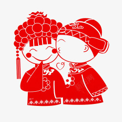 结婚古装结婚剪纸高清图片