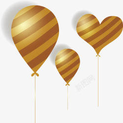 金色条纹气球素材