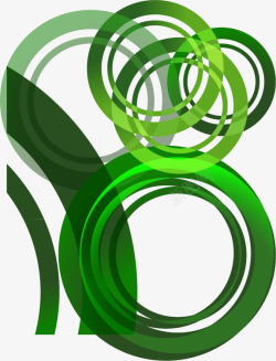 韩国时尚花纹装饰绿色圆环素材
