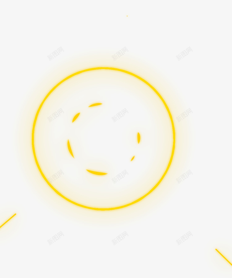 黄色发光圆环装饰png免抠素材_88icon https://88icon.com 发光 圆环 装饰 黄色