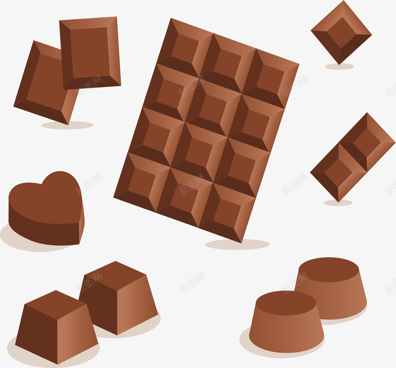 美味的卡通巧克力矢量图ai免抠素材_88icon https://88icon.com 卡通巧克力 巧克力 巧克力板 矢量png 美味巧克力 黑巧克力 矢量图