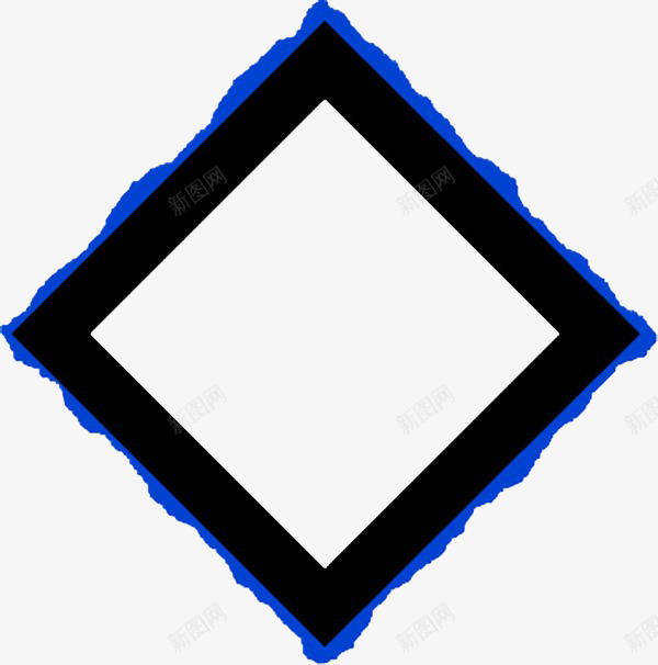 方形蓝框png免抠素材_88icon https://88icon.com 变形 白色 菱形 黑色