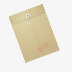 黄色质感档案袋文件袋素材