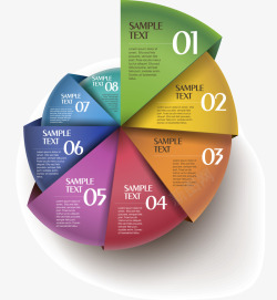 彩色圆环信息分类装饰矢量图素材