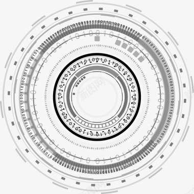 手绘科技圆环图标图标