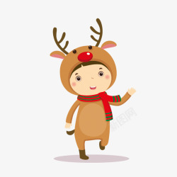 长者鹿角的小孩小孩图案高清图片