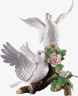 摄影白色的鸽子雕像素材