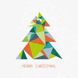 彩色几何圣诞树背景装饰素材