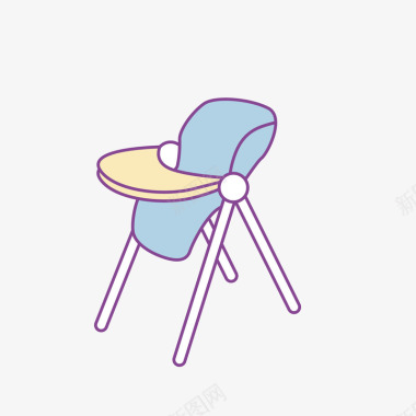 椅子卡通婴儿椅子矢量图图标图标